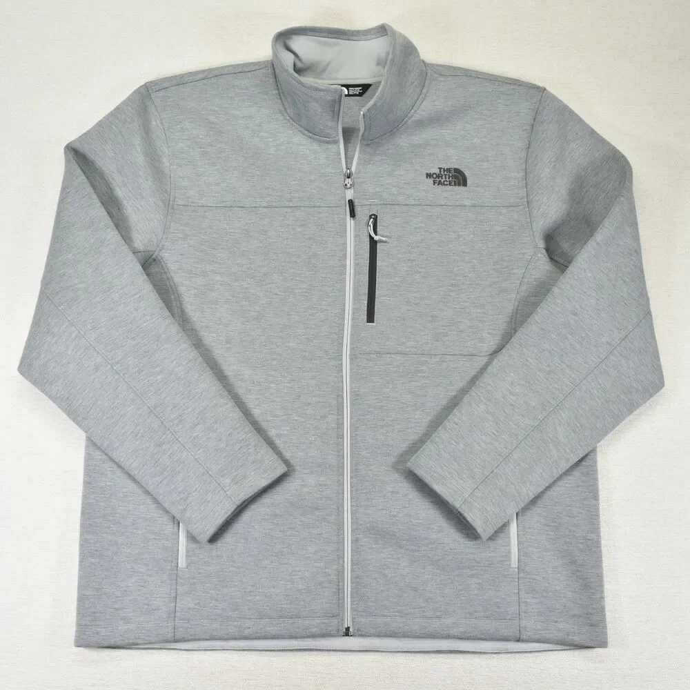 The North Face Mens Haldee Full Zip Fleece Jacket Gray Heather Size XXL
